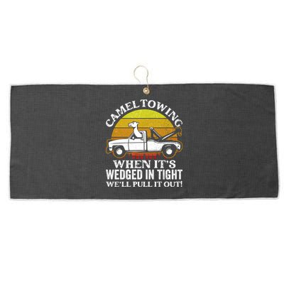 Camel Towing Retro Humor Saying Funny Transport Halloween Gift Large Microfiber Waffle Golf Towel