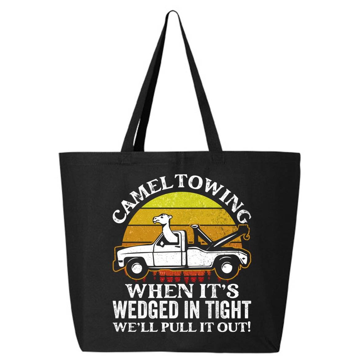 Camel Towing Retro Humor Saying Funny Transport Halloween Gift 25L Jumbo Tote
