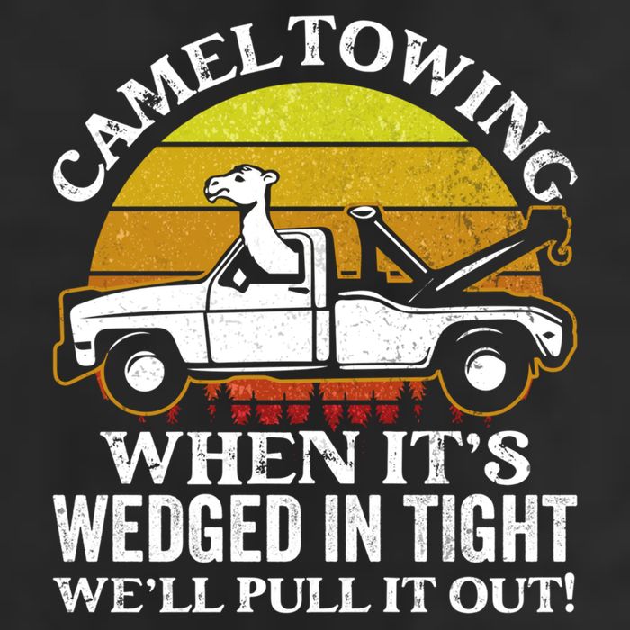 Camel Towing Retro Humor Saying Funny Transport Halloween Gift 25L Jumbo Tote