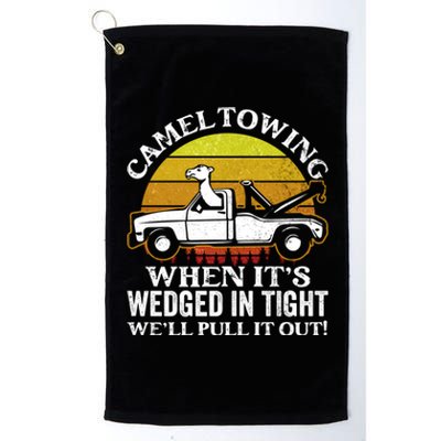 Camel Towing Retro Humor Saying Funny Transport Halloween Gift Platinum Collection Golf Towel