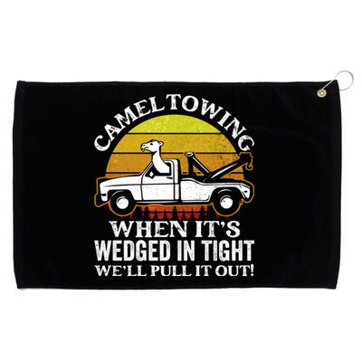 Camel Towing Retro Humor Saying Funny Transport Halloween Gift Grommeted Golf Towel