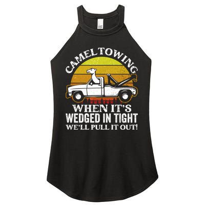 Camel Towing Retro Humor Saying Funny Transport Halloween Gift Women's Perfect Tri Rocker Tank