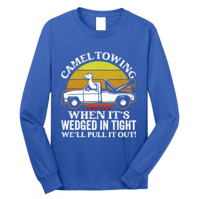 Camel Towing Retro Humor Saying Funny Transport Halloween Gift Long Sleeve Shirt