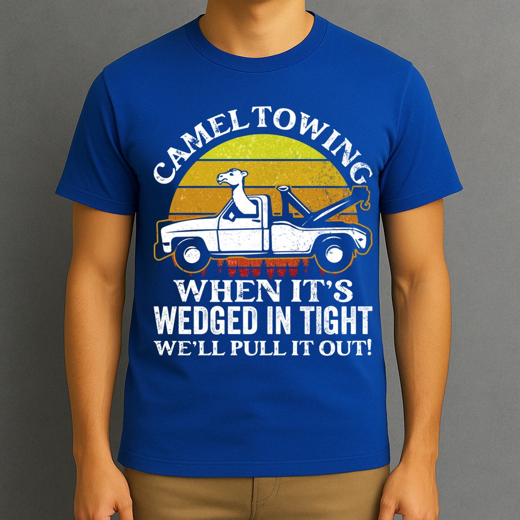 Camel Towing Retro Humor Saying Funny Transport Halloween Gift T-Shirt