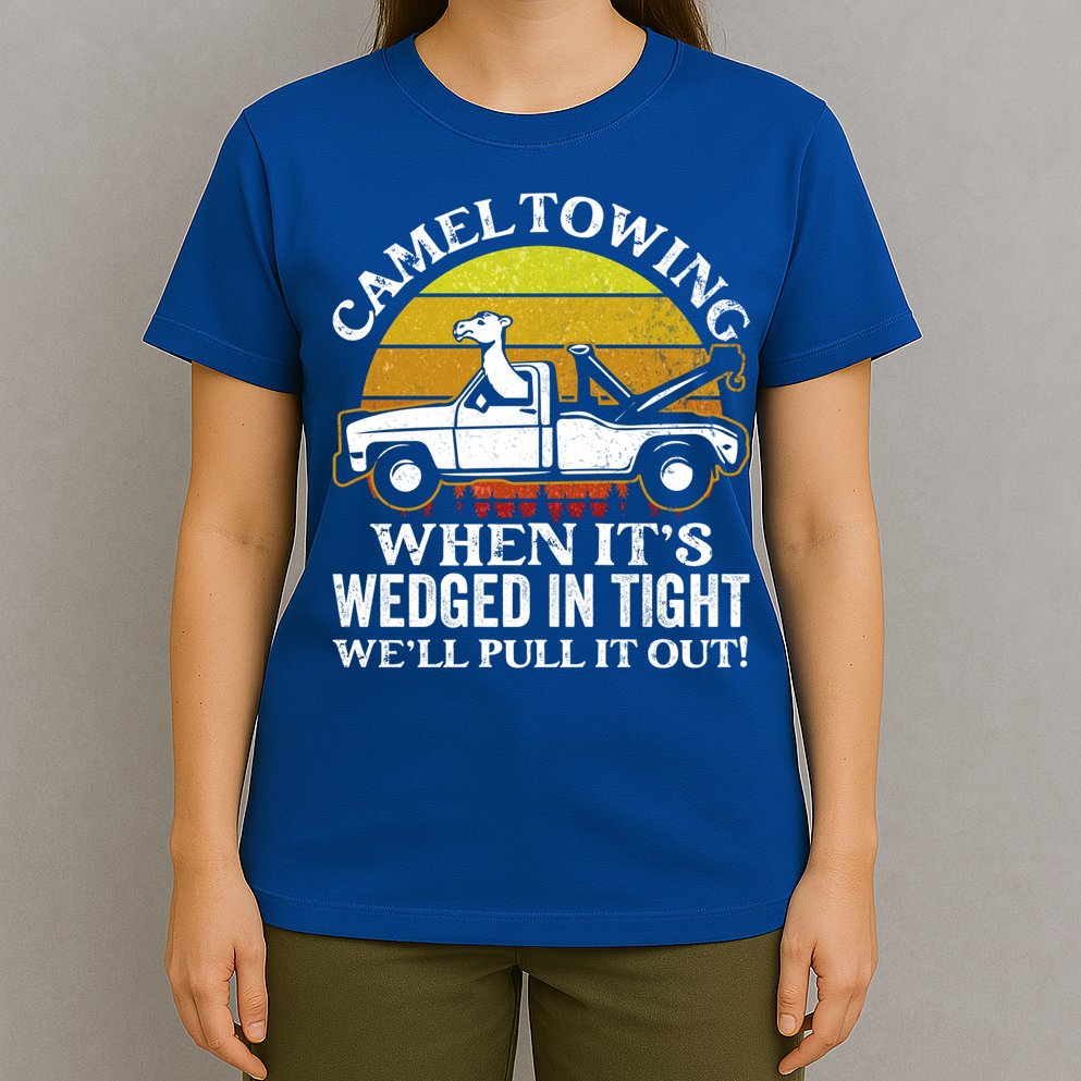 Camel Towing Retro Humor Saying Funny Transport Halloween Gift T-Shirt