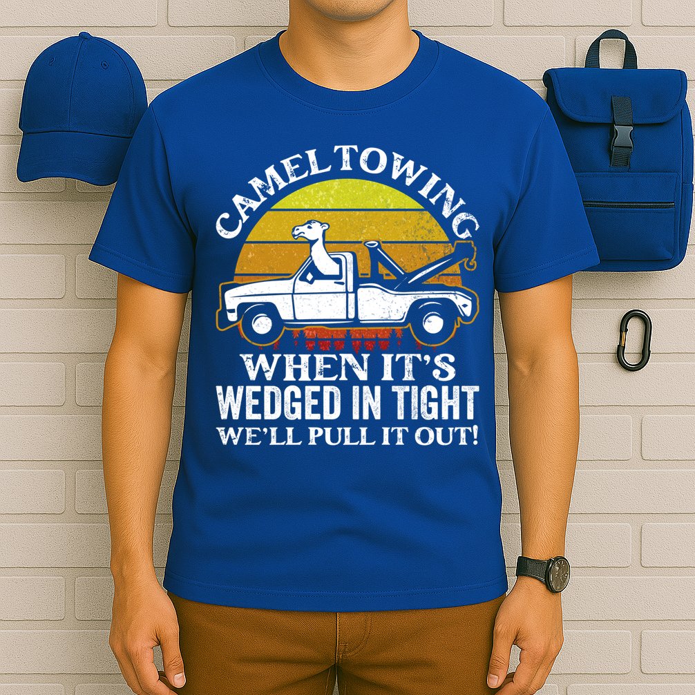 Camel Towing Retro Humor Saying Funny Transport Halloween Gift T-Shirt
