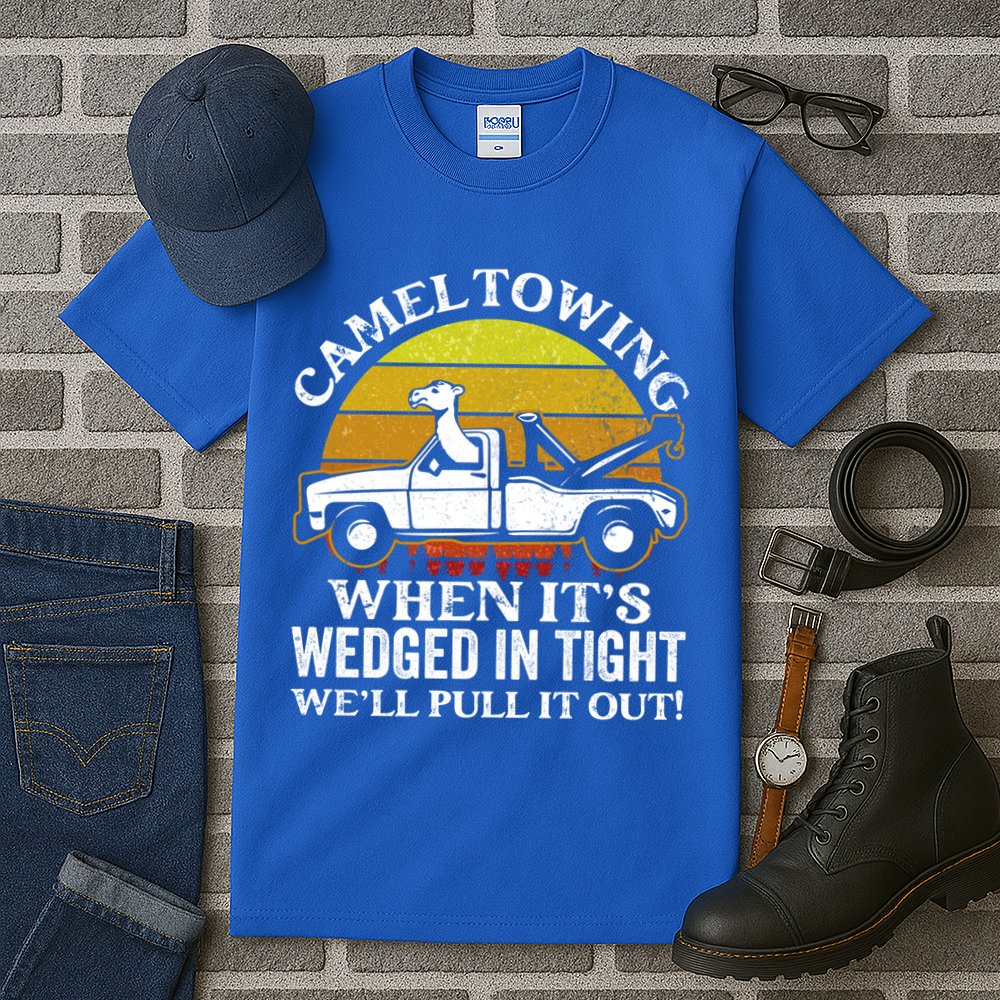 Camel Towing Retro Humor Saying Funny Transport Halloween Gift Tall T-Shirt