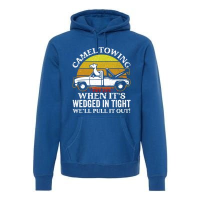 Camel Towing Retro Humor Saying Funny Transport Halloween Gift Premium Hoodie