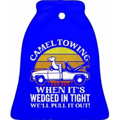 Camel Towing Retro Humor Saying Funny Transport Halloween Gift Ceramic Bell Ornament