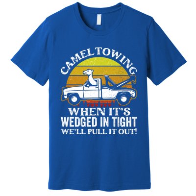 Camel Towing Retro Humor Saying Funny Transport Halloween Gift Premium T-Shirt