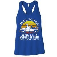 Camel Towing Retro Humor Saying Funny Transport Halloween Gift Women's Racerback Tank