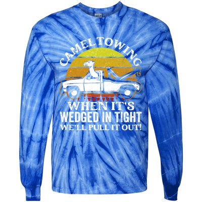 Camel Towing Retro Humor Saying Funny Transport Halloween Gift Tie-Dye Long Sleeve Shirt