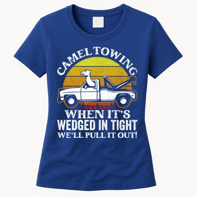 Camel Towing Retro Humor Saying Funny Transport Halloween Gift Womens T-Shirt
