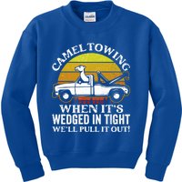 Camel Towing Retro Humor Saying Funny Transport Halloween Gift Kids Sweatshirt