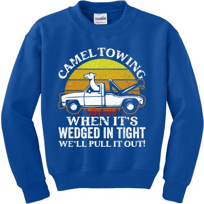 Camel Towing Retro Humor Saying Funny Transport Halloween Gift Kids Sweatshirt