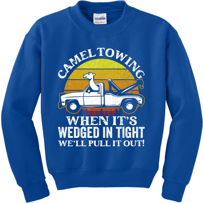 Camel Towing Retro Humor Saying Funny Transport Halloween Gift Kids Sweatshirt