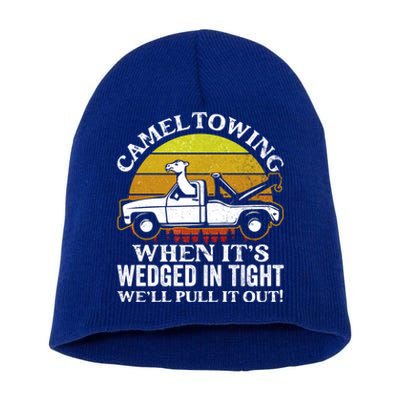 Camel Towing Retro Humor Saying Funny Transport Halloween Gift Short Acrylic Beanie