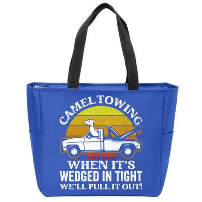 Camel Towing Retro Humor Saying Funny Transport Halloween Gift Zip Tote Bag