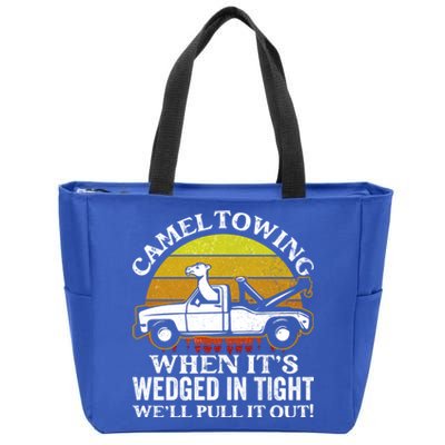 Camel Towing Retro Humor Saying Funny Transport Halloween Gift Zip Tote Bag