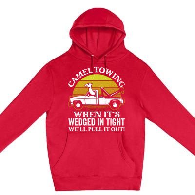 Camel Towing Retro Humor Saying Funny Transport Halloween Gift Premium Pullover Hoodie