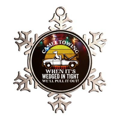 Camel Towing Retro Humor Saying Funny Transport Halloween Gift Metallic Star Ornament