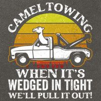 Camel Towing Retro Humor Saying Funny Transport Halloween Gift Cotton Canvas Backpack