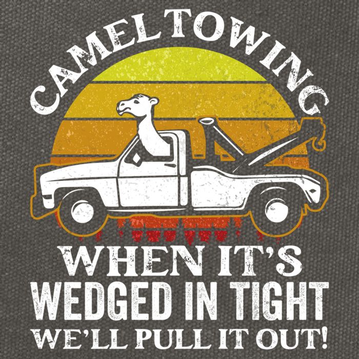 Camel Towing Retro Humor Saying Funny Transport Halloween Gift Cotton Canvas Backpack