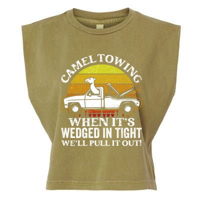 Camel Towing Retro Humor Saying Funny Transport Halloween Gift Garment-Dyed Women's Muscle Tee