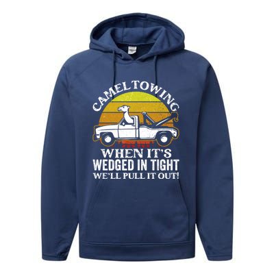 Camel Towing Retro Humor Saying Funny Transport Halloween Gift Performance Fleece Hoodie