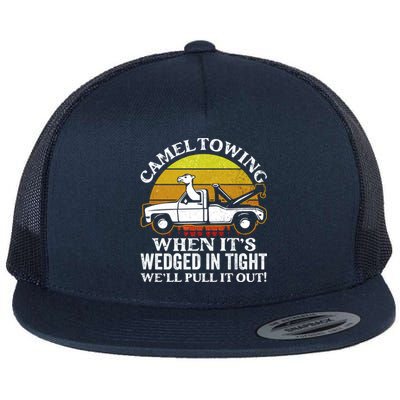 Camel Towing Retro Humor Saying Funny Transport Halloween Gift Flat Bill Trucker Hat