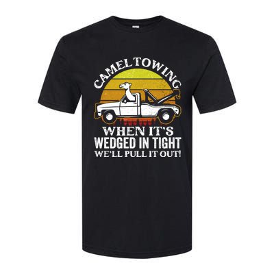 Camel Towing Retro Humor Saying Funny Transport Halloween Gift Softstyle CVC T-Shirt