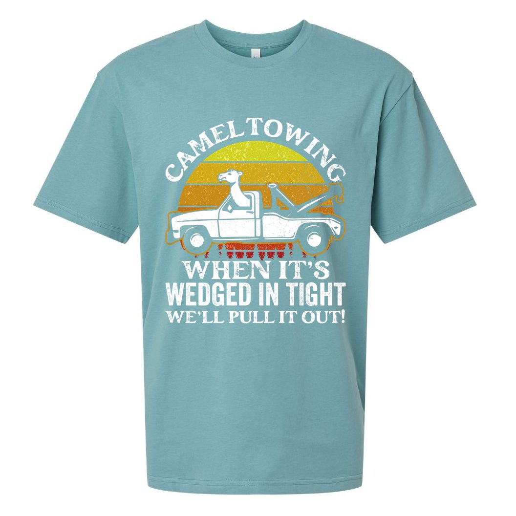 Camel Towing Retro Humor Saying Funny Transport Halloween Gift Sueded Cloud Jersey T-Shirt