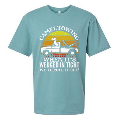 Camel Towing Retro Humor Saying Funny Transport Halloween Gift Sueded Cloud Jersey T-Shirt