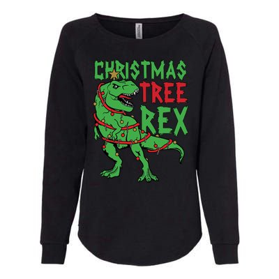 Christmas Tree Rex Womens California Wash Sweatshirt