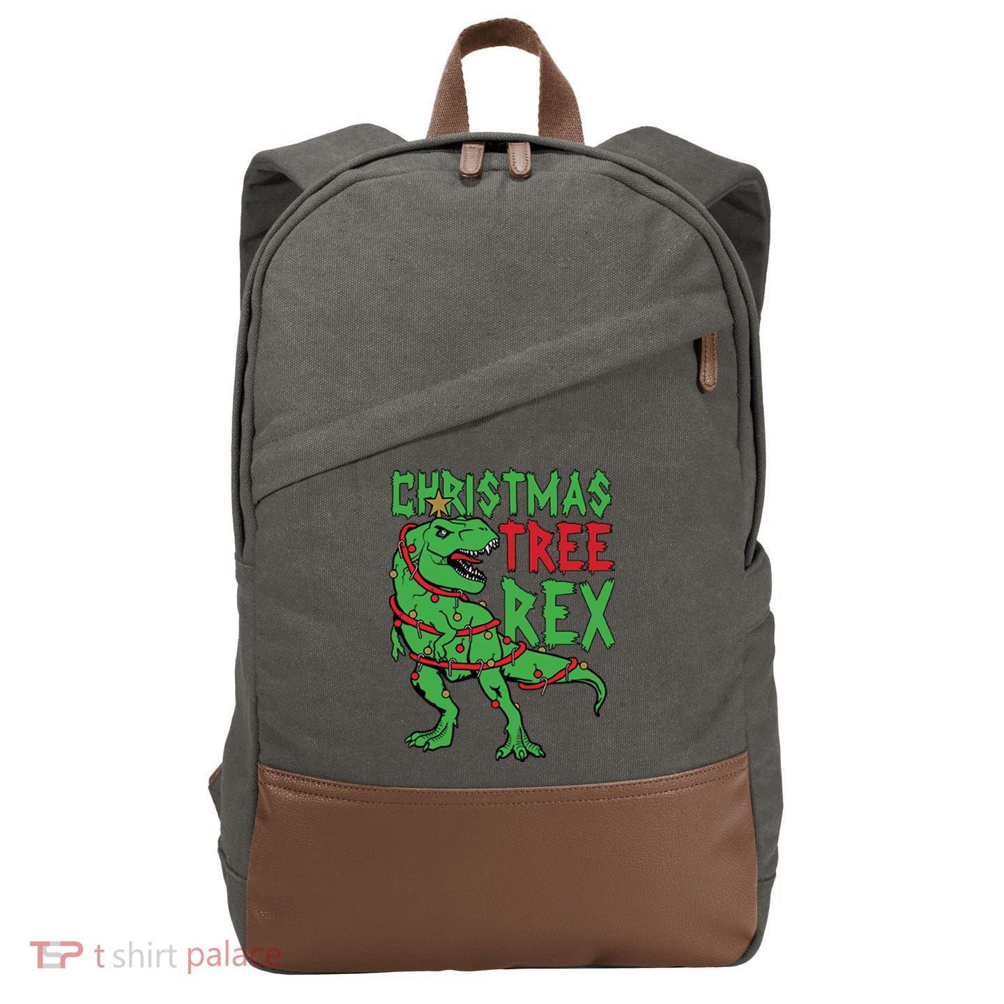Christmas Tree Rex Cotton Canvas Backpack