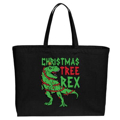 Christmas Tree Rex Cotton Canvas Jumbo Tote