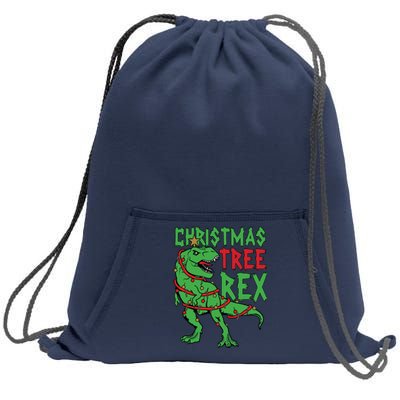 Christmas Tree Rex Sweatshirt Cinch Pack Bag