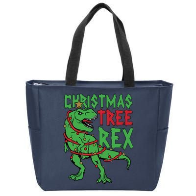 Christmas Tree Rex Zip Tote Bag