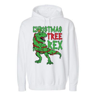 Christmas Tree Rex Garment-Dyed Fleece Hoodie