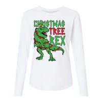 Christmas Tree Rex Womens Cotton Relaxed Long Sleeve T-Shirt