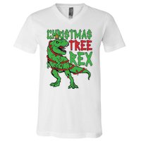 Christmas Tree Rex V-Neck T-Shirt