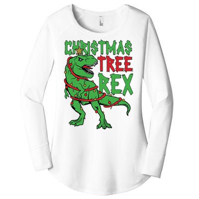 Christmas Tree Rex Women's Perfect Tri Tunic Long Sleeve Shirt