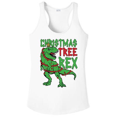 Christmas Tree Rex Ladies PosiCharge Competitor Racerback Tank