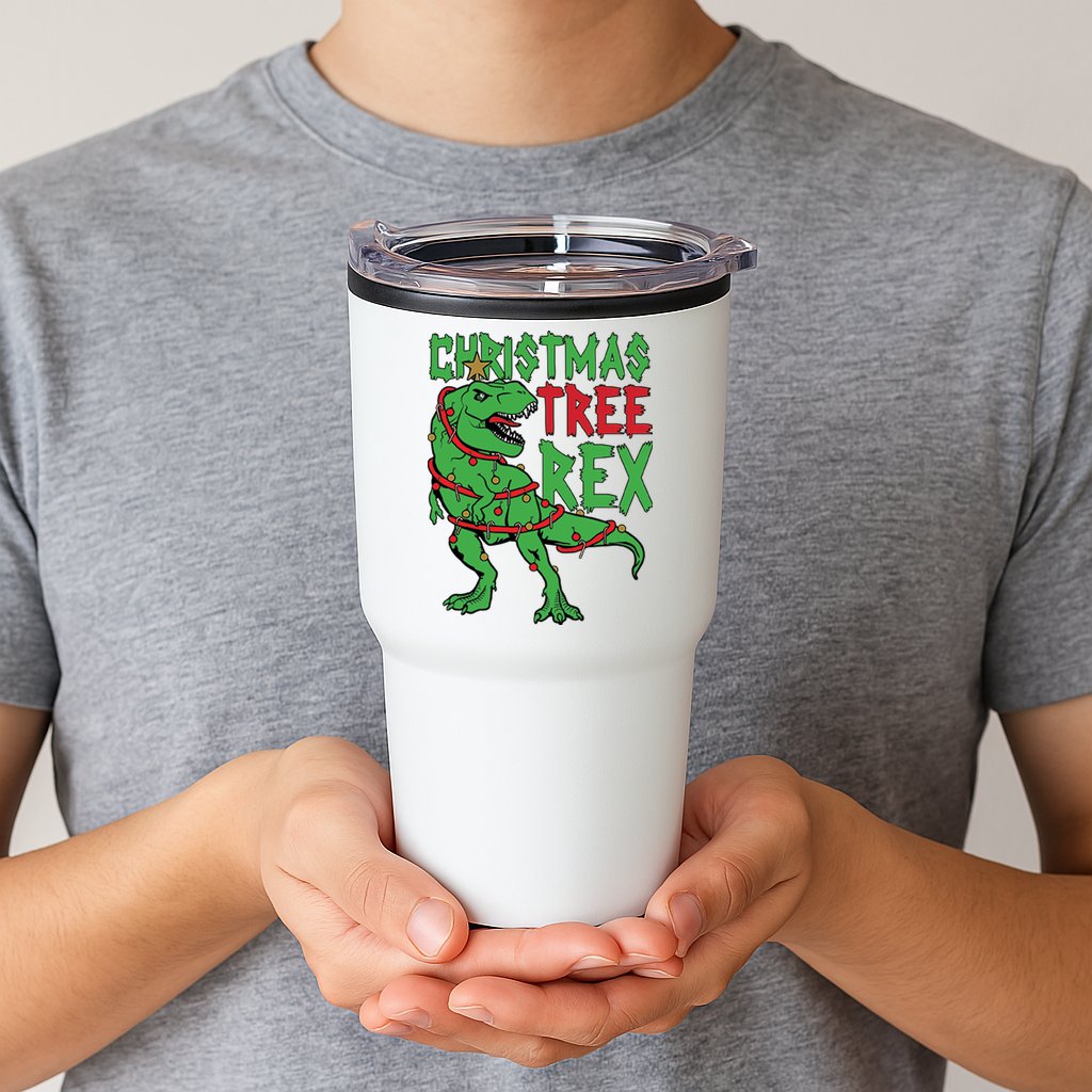 Christmas Tree Rex Tumbler