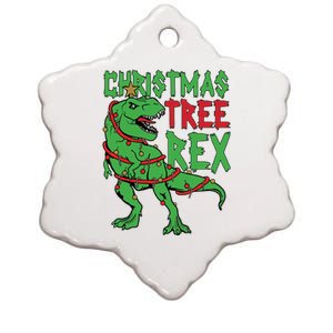 Christmas Tree Rex Ceramic Star Ornament