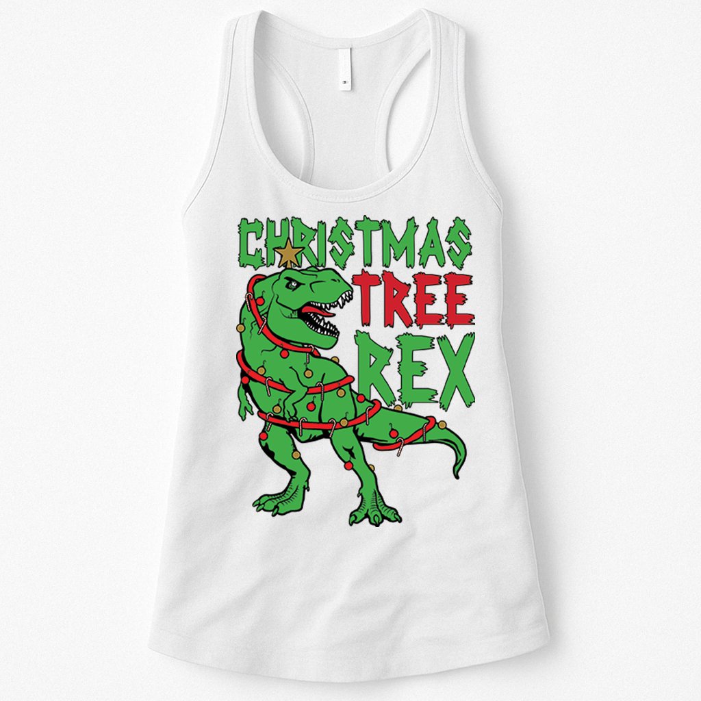Christmas Tree Rex Womens Tank Top
