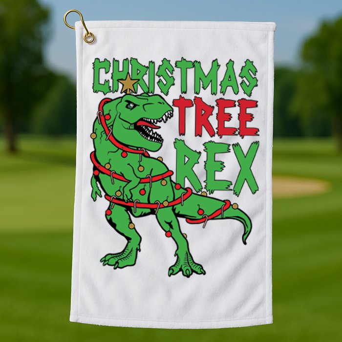 Christmas Tree Rex Golf Towel