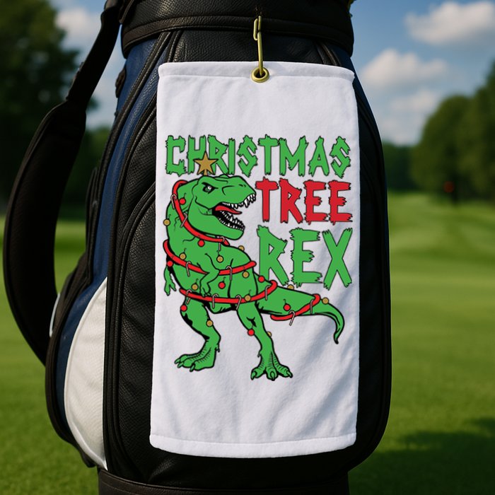 Christmas Tree Rex Golf Towel