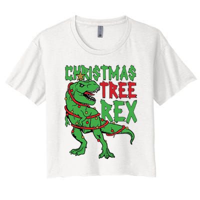 Christmas Tree Rex Crop Top