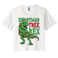 Christmas Tree Rex Women's Crop Top Tee